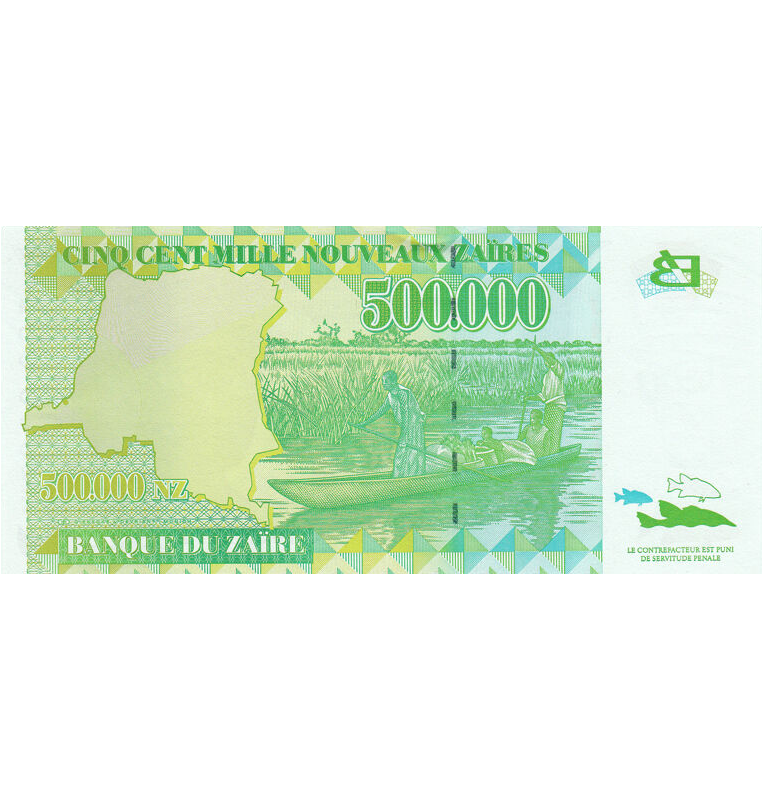 Zaire 500.000 New Zaires 1996 Pick 78a